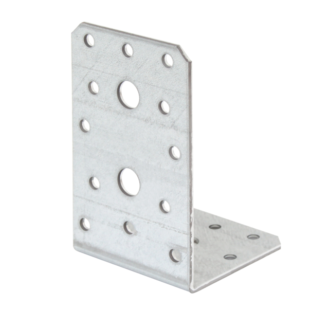 Angle bracket, Material: raw steel, Surface: sendzimir galvanised, with CE marking in accordance with ETA-08/0165, Depth: 60 mm, Height: 100 mm, Width: 60 mm, Material thickness: 2.50 mm, No. of holes: 3 / 21, Hole: Ø11 / Ø5 mm, CutCase