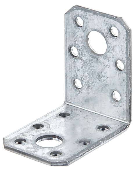 Winkelverbinder, Material: Stahl roh, Oberfläche: sendzimirverzinkt, mit CE-Kennzeichnung nach ETA-08/0165, Inhalt pro PE: 25 St., Tiefe: 50 mm, Höhe: 50 mm, Breite: 35 mm, Materialstärke: 2,50 mm, Anzahl Löcher: 2 / 12, Loch: Ø11 / Ø5 mm, im Großpack, CutCase