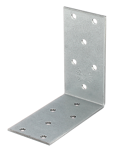 Angle bracket, Material: raw steel, Surface: sendzimir galvanised, with CE marking in accordance with ETA-08/0165, Depth: 80 mm, Height: 80 mm, Width: 40 mm, Material thickness: 2.00 mm, No. of holes: 12, Hole: Ø5 mm, CutCase