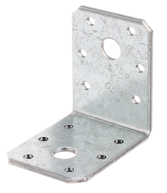 Angle bracket, Material: raw steel, Surface: sendzimir galvanised, with CE marking in accordance with ETA-08/0165, Depth: 60 mm, Height: 60 mm, Width: 45 mm, Material thickness: 2.50 mm, No. of holes: 2 / 12, Hole: Ø11 / Ø5 mm, CutCase