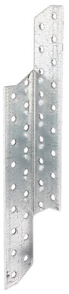 Rafter purlin anchor, Material: raw steel, Surface: sendzimir galvanised, left, with CE marking in accordance with ETA-08/0170, Width: 32 mm, Depth: 32 mm, Height: 250 mm, Material thickness: 2.00 mm, No. of holes: 36, Hole: Ø5 mm, CutCase