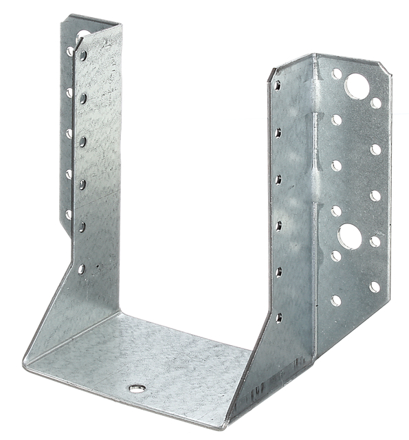 Support U Ailes extérieures, Matériau: Acier brut, Finition: galvanisée Sendzimir, avec marquage CE selon ETA-08/0171, Contenu par UV: 6 Pièce, Largeur d'ouverture: 100 mm, Hauteur: 140 mm, Largeur totale: 170 mm, Épaisseur du matériau: 2,00 mm, Nombre de trous: 4 / 34, Trou: Ø11 / Ø5 mm, en paquets grandes dimensions