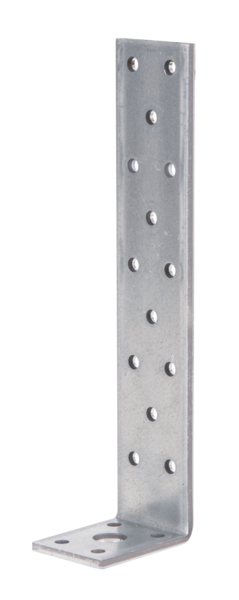 Zuganker, Material: Stahl roh, Oberfläche: sendzimirverzinkt, mit CE-Kennzeichnung nach ETA-08/0165, Höhe: 200 mm, Tiefe: 54 mm, Breite: 40 mm, Materialstärke: 4,00 mm, Anzahl Löcher: 1 / 18, Loch: Ø13 / Ø5 mm, ausgelegt für Standardquerschnitte aus Konstruktionsvollholz (KVH) und Brettschichtholz (BS-Holz), CutCase