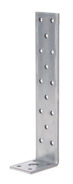 Zuganker, Material: Stahl roh, Oberfläche: sendzimirverzinkt, mit CE-Kennzeichnung nach ETA-08/0165, Höhe: 200 mm, Tiefe: 54 mm, Breite: 40 mm, Materialstärke: 4,00 mm, Anzahl Löcher: 1 / 18, Loch: Ø13 / Ø5 mm, ausgelegt für Standardquerschnitte aus Konstruktionsvollholz (KVH) und Brettschichtholz (BS-Holz), CutCase