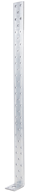 Zuganker, Material: Stahl roh, Oberfläche: sendzimirverzinkt, mit CE-Kennzeichnung nach ETA-08/0165, Höhe: 600 mm, Tiefe: 54 mm, Breite: 40 mm, Materialstärke: 4,00 mm, Anzahl Löcher: 1 / 50, Loch: Ø13 / Ø5 mm