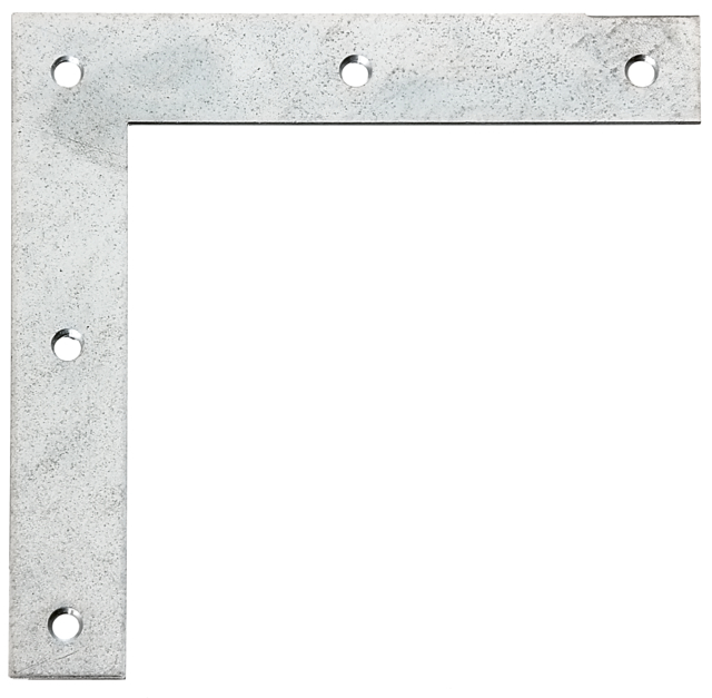 Équerre d'angle, avec trous de vis fraisés, Matériau: Acier brut, Finition: galvanisée Sendzimir, Hauteur: 120 mm, Longueur: 120 mm, Largeur: 20 mm, Épaisseur du matériau: 1,50 mm, Nombre de trous: 5, Trou: Ø4,4 mm, CutCase