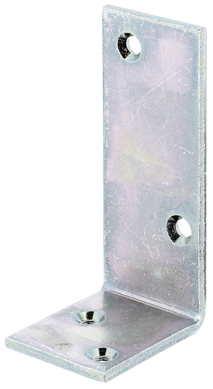 Équerre de poutre côtés inégaux, avec trous de vis fraisés, Matériau: Acier brut, Finition: galvanisée passivée, Profondeur: 50 mm, Hauteur: 100 mm, Largeur: 40 mm, Épaisseur du matériau: 4,00 mm, Nombre de trous: 4, Trou: Ø6 mm, CutCase