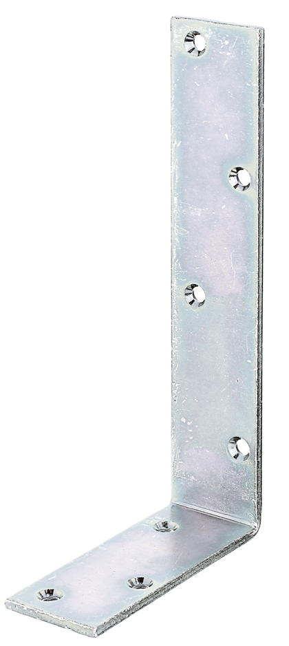 Équerre de poutre côtés inégaux, avec trous de vis fraisés, Matériau: Acier brut, Finition: galvanisée passivée, Profondeur: 100 mm, Hauteur: 200 mm, Largeur: 40 mm, Épaisseur du matériau: 4,00 mm, Nombre de trous: 7, Trou: Ø6 mm, CutCase