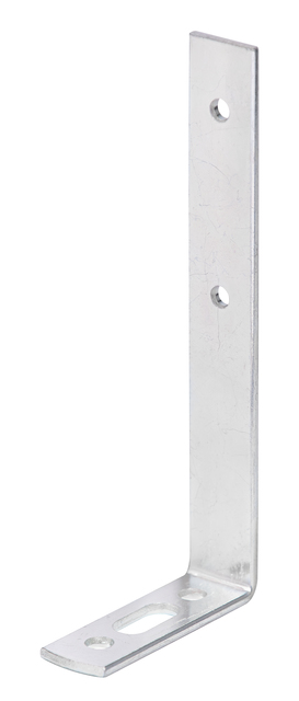 Équerre pour rails de rideaux, Matériau: Acier brut, Finition: galvanisée passivée, Profondeur: 55 mm, Hauteur: 120 mm, Largeur: 17 mm, Épaisseur du matériau: 2,50 mm, Nombre de trous: 1 / 2 / 2, Trou: 17 x 7,5 / Ø4,5 / Ø5,5 mm, CutCase