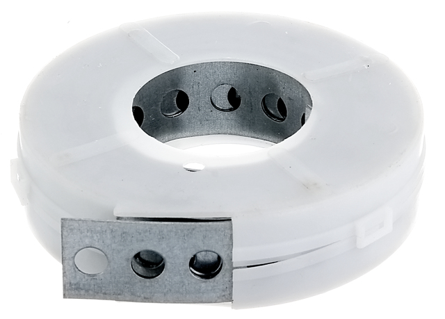 Lochband, Material: Stahl roh, Oberfläche: sendzimirverzinkt, in Abrollkassette, Breite: 20 mm, Abstand Mitte - Mitte Loch: 12 mm, Länge: 3 m, Materialstärke: 1,00 mm