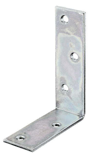 Équerre de poutre côtés inégaux, avec trous de vis fraisés, Matériau: Acier brut, Finition: galvanisée passivée, Contenu par UV: 6 Pièce, Profondeur: 75 mm, Hauteur: 100 mm, Largeur: 30 mm, Épaisseur du matériau: 3,00 mm, Nombre de trous: 5, Trou: Ø5,5 mm, CutCase