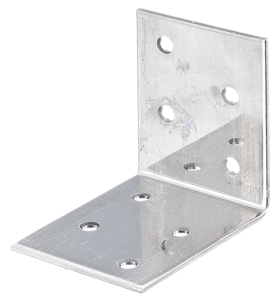 Winkelverbinder, Material: Edelstahl, Tiefe: 50 mm, Höhe: 50 mm, Breite: 40 mm, Materialstärke: 2,00 mm, Anzahl Löcher: 8, Loch: Ø5 mm, CutCase