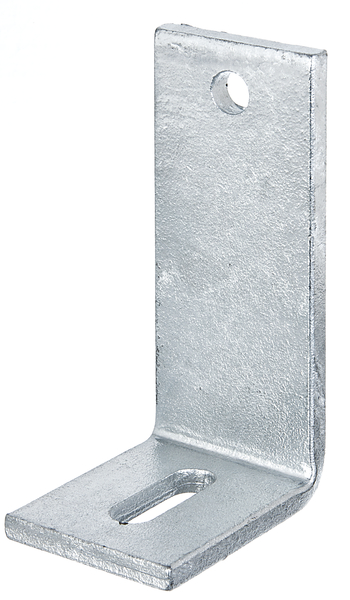 Squadretta di regolazione per calcestruzzo, Materiale: acciaio grezzo, superficie: zincata a fuoco, Profondità: 80 mm, altezza: 150 mm, Larghezza: 60 mm, Spessore del materiale: 8,00 mm, Numero di fori: 1 / 1, Foro: 14 x 43 / Ø14 mm, CutCase