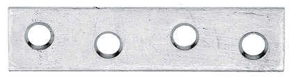 Flat connector, with countersunk screw holes, Material: raw steel, Surface: sendzimir galvanised, Length: 60 mm, Width: 14 mm, Material thickness: 1.75 mm, No. of holes: 4, Hole: Ø4.5 mm, Item no.: 339258, Russia article, CutCase