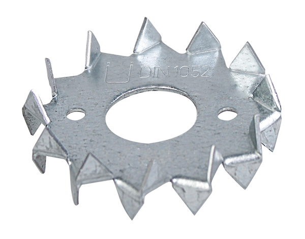 Tassello a disco con dentatura, Materiale: acciaio grezzo, superficie: zincata sendzimir, con marcatura ai sensi della EN 14545, Ø esterno: 75 mm, Ø-interno: 26 mm, CutCase