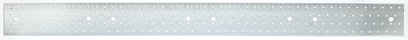 Perforated steel strip, Material: raw steel, Surface: sendzimir galvanised, with marking in accordance with EN 14545, Length: 960 mm, Width: 80 mm, Material thickness: 2.00 mm, Hole: Ø11 / Ø5 mm