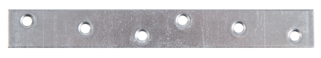 Flachverbinder, mit versenkten Schraublöchern, Material: Stahl roh, Oberfläche: sendzimirverzinkt, Länge: 156 mm, Breite: 20 mm, Materialstärke: 2,00 mm, Anzahl Löcher: 6, Loch: Ø5 mm, CutCase