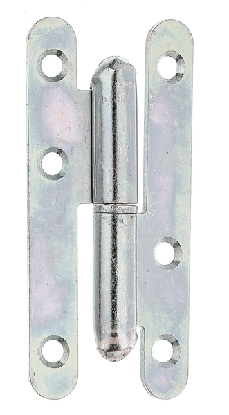 Paumelle universelle Paris, avec trous de vis fraisés, Matériau: Acier brut, Finition: zinguée, gauche, Longueur: 95 mm, Largeur: 45 mm, Épaisseur du matériau: 2,50 mm, Nombre de trous: 6, Trou: Ø5,5 mm