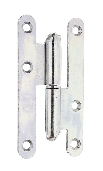 Paumelle universelle Paris, avec trous de vis fraisés, Matériau: Acier brut, Finition: zinguée, gauche, Longueur: 110 mm, Largeur: 55 mm, Épaisseur du matériau: 3,00 mm, Nombre de trous: 6, Trou: Ø5,5 mm