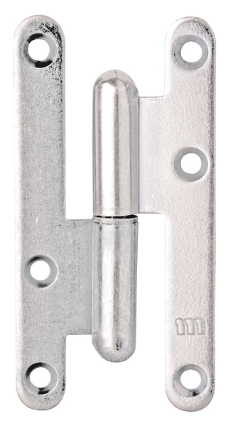 Paumelle universelle Paris, avec trous de vis fraisés, Matériau: Acier brut, Finition: zinguée, droite, Longueur: 80 mm, Largeur: 40 mm, Épaisseur du matériau: 2,50 mm, Nombre de trous: 6, Trou: Ø5,5 mm