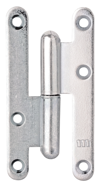 Paumelle universelle Paris, avec trous de vis fraisés, Matériau: Acier brut, Finition: zinguée, droite, Longueur: 110 mm, Largeur: 55 mm, Épaisseur du matériau: 3,00 mm, Nombre de trous: 6, Trou: Ø5,5 mm