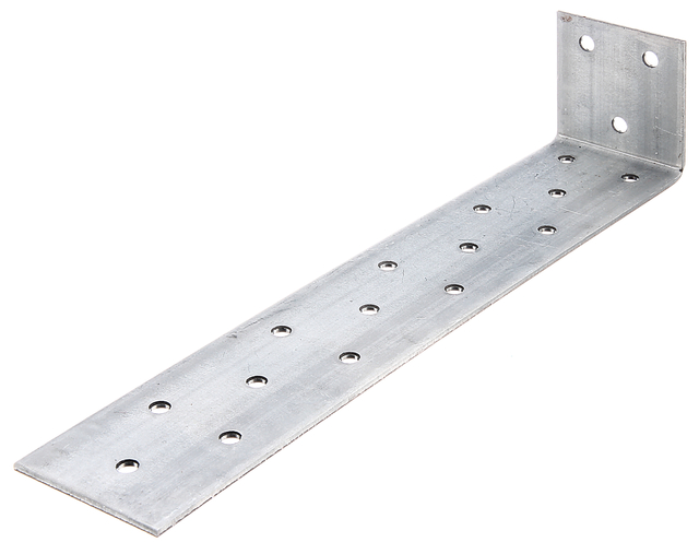 Flachstahl-Betonanker, Material: Stahl roh, Oberfläche: sendzimirverzinkt, zum Einbetonieren, mit CE-Kennzeichnung nach ETA-08/0165, Tiefe: 205 mm, Höhe: 40 mm, Breite: 40 mm, Materialstärke: 2,00 mm, Anzahl Löcher: 18, Loch: Ø5 mm, ausgelegt für Standardquerschnitte aus Konstruktionsvollholz (KVH) und Brettschichtholz (BS-Holz), CutCase