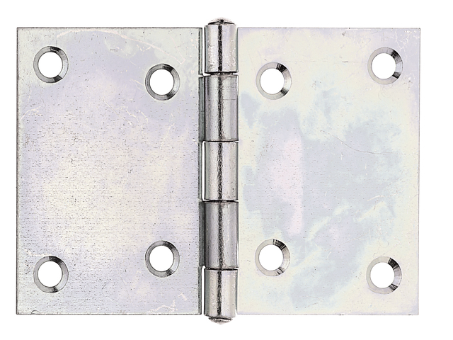 Cerniera modello largo, con perno in acciaio inox rivettato, Materiale: acciaio grezzo, superficie: zincata sendzimir, lunghezza: 70 mm, Larghezza: 104,5 mm, Modello: rullato, Spessore del materiale: 1,25 mm, Numero di fori: 8, Foro: Ø6 mm