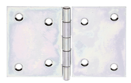 Cerniera modello largo, con perno in acciaio inox rivettato, Materiale: acciaio grezzo, superficie: zincata sendzimir, lunghezza: 80 mm, Larghezza: 120 mm, Modello: rullato, Spessore del materiale: 1,50 mm, Numero di fori: 8, Foro: Ø6 mm