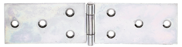 Zawias stołowy, z nitowanym sztyftem ze stali nierdzewnej, z wpuszczonymi otworami na śruby, materiał: stal surowa, powierzchnia: ocynkowana metodą Sędzimira, Długość: 37 mm, Szerokość: 160 mm, Wersja: toczona, Grubość materiału: 1,50 mm, Liczba otworów: 8, Otwór: Ø5 mm