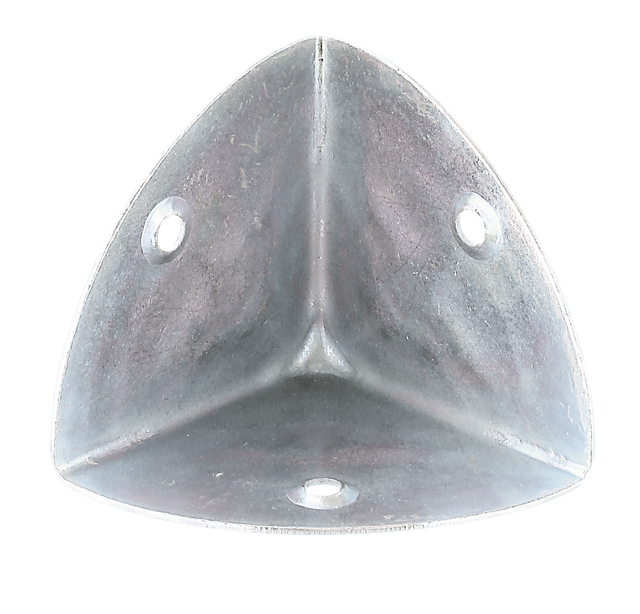 Coin de malle, avec trous de vis fraisés, Matériau: Acier brut, Finition: galvanisée passivée, Longueur: 30 mm, Épaisseur du matériau: 0,80 mm, Nombre de trous: 3, Trou: Ø4 mm