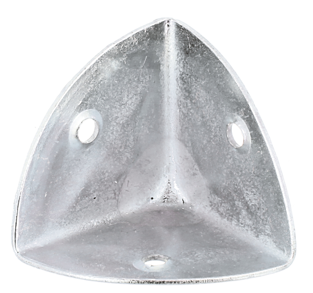 Coin de malle, avec trous de vis fraisés, Matériau: Acier brut, Finition: galvanisée passivée, Longueur: 35 mm, Épaisseur du matériau: 0,80 mm, Nombre de trous: 3, Trou: Ø4 mm