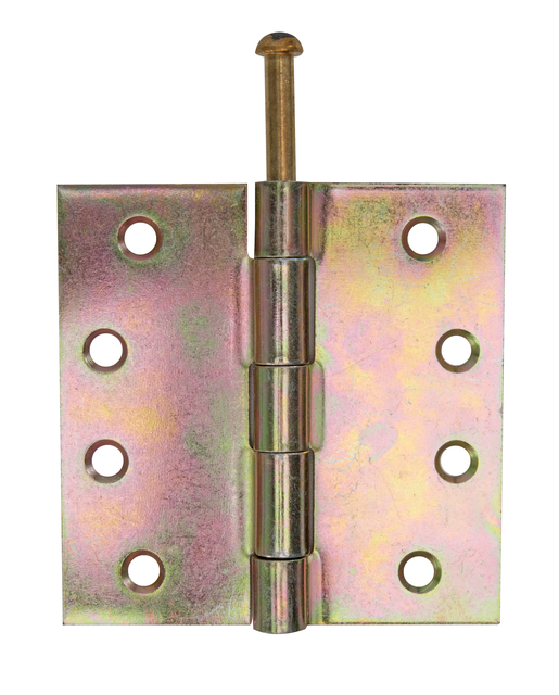 Charnière carrée, avec goupille non fixé en acier inoxydable, avec trous de vis fraisés, Matériau: Acier brut, Finition: galvanisée Sendzimir, Longueur: 100 mm, Largeur: 100 mm, Version: roulée, Épaisseur du matériau: 2,50 mm, Nombre de trous: 8, Trou: Ø5,8 mm