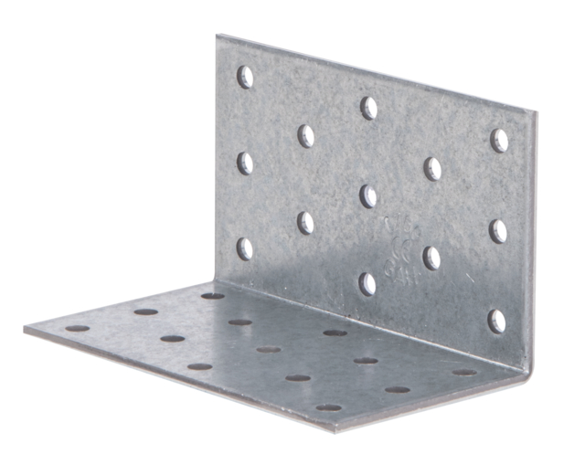 Perforated angle plate, Material: raw steel, Surface: sendzimir galvanised, with CE marking in accordance with ETA-08/0165, Depth: 60 mm, Height: 60 mm, Width: 100 mm, Material thickness: 2.50 mm, No. of holes: 26, Hole: Ø5 mm, CutCase