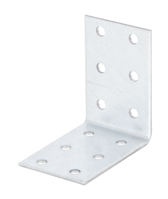 Perforated angle plate, Material: raw steel, Surface: sendzimir galvanised, with CE marking in accordance with ETA-08/0165, Depth: 60 mm, Height: 60 mm, Width: 40 mm, Material thickness: 2.00 mm, No. of holes: 12, Hole: Ø5 mm, CutCase