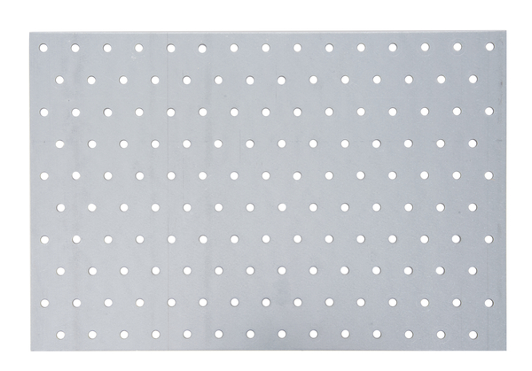 Lochplatte, Material: Stahl roh, Oberfläche: sendzimirverzinkt, mit Kennzeichnung nach EN 14545, Länge: 300 mm, Breite: 200 mm, Materialstärke: 2,00 mm, Anzahl Löcher: 145, Loch: Ø5 mm