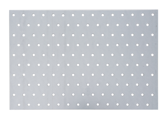 Lochplatte, Material: Stahl roh, Oberfläche: sendzimirverzinkt, mit Kennzeichnung nach EN 14545, Länge: 300 mm, Breite: 200 mm, Materialstärke: 2,00 mm, Anzahl Löcher: 145, Loch: Ø5 mm