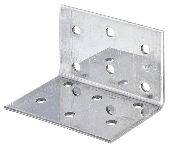 Squadretta di giunzione angolare multiforo, Materiale: acciaio inox, Profondità: 40 mm, altezza: 40 mm, Larghezza: 60 mm, Spessore del materiale: 2,00 mm, Numero di fori: 12, Foro: Ø5 mm, CutCase