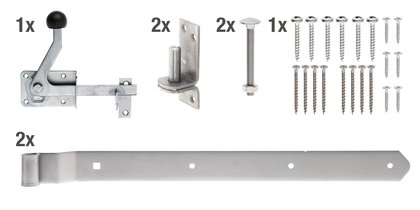 Beschlagsortiment für Jägerzaun-Einzeltore