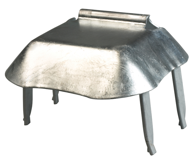 Butée d'arrêt, avec quatre griffes à sceller soudées, Matériau: Acier brut, Finition: galvanisée, à sceller, Longueur: 210 mm, Largeur: 205 mm, Hauteur: 55 mm, Hauteur de butée: 10 mm, Version: non perforée