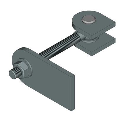 Gond réglable pour ouverture de 180°, Matériau: Acier inoxydable, V2A / AISI 1.4301 , Longueur: 100 mm, Largeur: 130 mm, Hauteur: 45 mm, Filetage: M12, Conteneurs professionnels