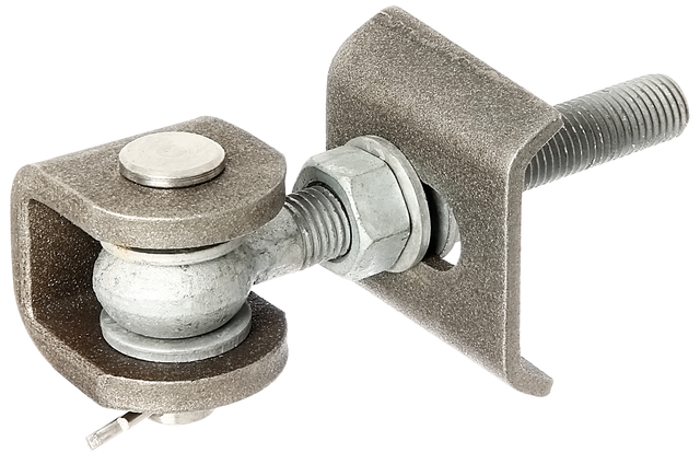 Zawias do bram, kąt otwarcia 180°, materiał: elementy do przyspawania: stal surowa, trzpień i zawleczka: stal szlachetna, powierzchnia: śruby i nakrętki: cynkowane ogniowo, Długość uchwytu do przyspawania: 60 mm, Szerokość w świetle części U: 27 mm, Szerokość części U: 45 mm, Długość śruby oczkowej: 130 mm, Odstęp środek śruba - koniec Ucho cumownicze: 28 mm, Wysokość U: 50 mm, Gwint: M16