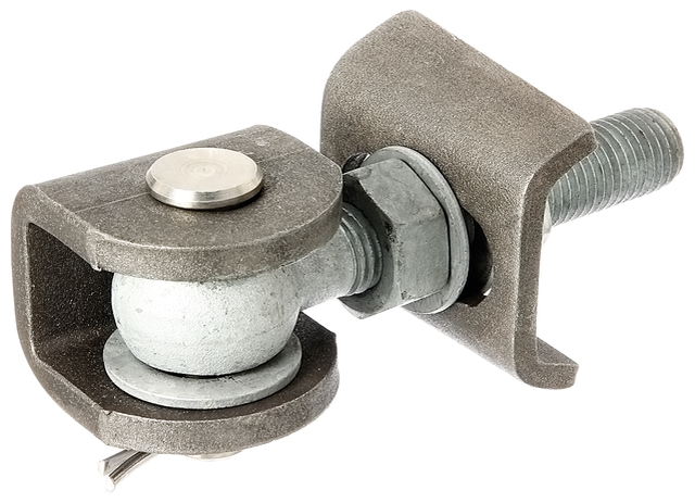 Zawias do bram, kąt otwarcia 180°, materiał: elementy do przyspawania: stal surowa, trzpień i zawleczka: stal szlachetna, powierzchnia: śruby i nakrętki: cynkowane ogniowo, Długość uchwytu do przyspawania: 80 mm, Szerokość w świetle części U: 36 mm, Szerokość części U: 70 mm, Długość śruby oczkowej: 150 mm, Odstęp środek śruba - koniec Ucho cumownicze: 36 mm, Wysokość U: 65 mm, Gwint: M24