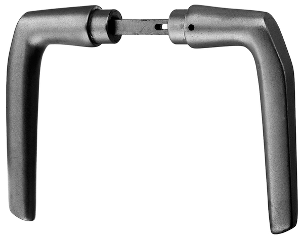 Maneta, Material: Aluminio, Superficie: anodizado plateado, Contenido por U.P.: 1 Par, Distancia: 56 mm, Anchura: 115 mm