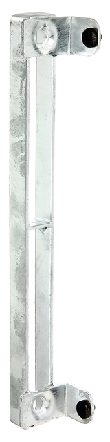 Gâche pour portails avec cadre, avec trous de vis fraisés, Matériau: Acier brut, Finition: galvanisée à chaud, Hauteur: 295 mm, Écartement du centre au centre du trou: 266 mm, Profondeur: 24 mm, Hauteur de construction: 15 mm