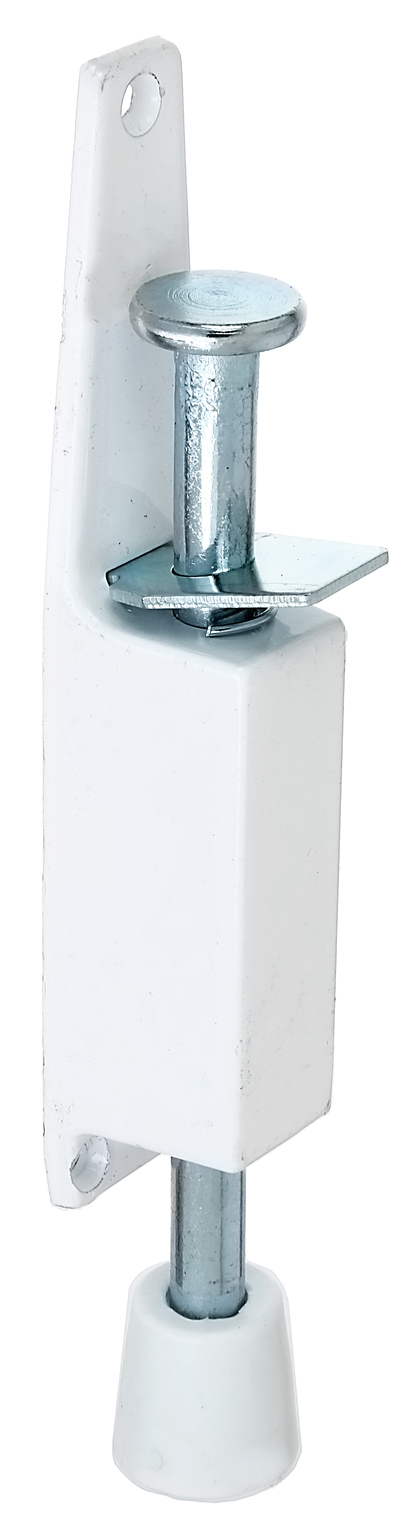 Arrêts de porte, Matériau: Acier brut, Finition: laquée blanche, Contenu par UV: 1 Pièce, Hauteur: 180 mm, Nombre de trous: 3, Trou: Ø5 mm, Emballé SB