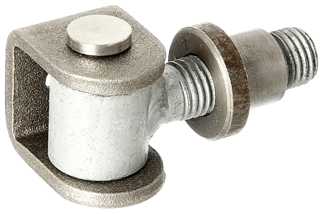 Gond avec écrou à souder, Matériau: Étrier en U, écrou à souder Acier brut, axes de fixation et anneau de sécurité : Acier inoxydable, Longueur: 65 mm, Longueur filetée: 42 mm, Hauteur d'étrier: 37 mm, Largeur d'étrier: 30 mm, ø gond: 25 mm, Ø extérieur écrou à souder: 20 mm, réglable de: 15 mm, Filetage: M16