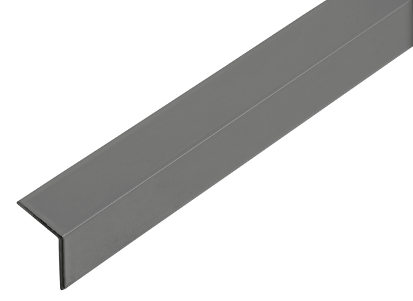 Winkelprofil, Material: Aluminium, Oberfläche: anthrazit kunststoffbeschichtet RAL 7016, Breite: 20 mm, Höhe: 20 mm, Materialstärke: 1 mm, Länge: 2000 mm, für Plattenstärke: 19 mm