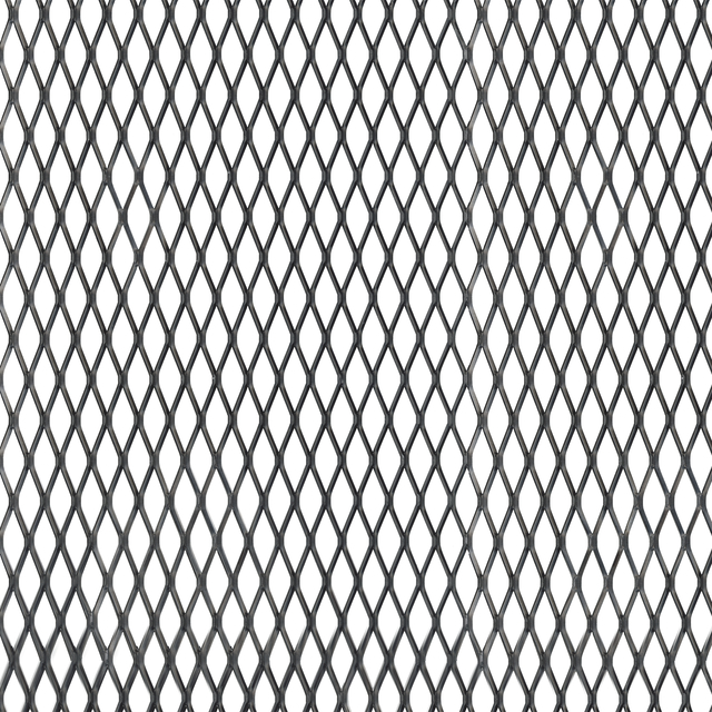 Streckmetallblech, Material: Aluminium, Oberfläche: schwarz eloxiert, Maschenlänge: 22 mm, Maschenbreite: 10 mm, Stegbreite: 1,5 mm, Länge: 500 mm, Breite: 250 mm, Materialstärke: 1,00 mm