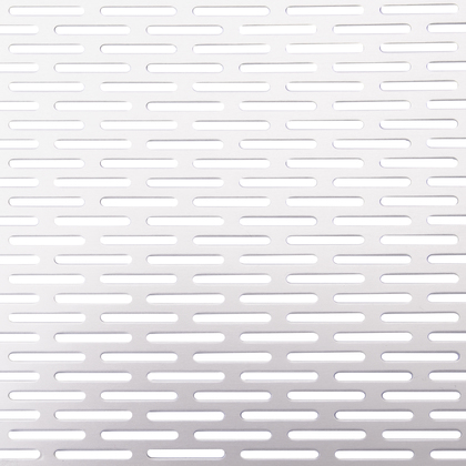 Perforated sheet, slotted perforation, Material: Aluminium, Surface: silver anodised, Length: 1000 mm, Width: 200 mm, Material thickness: 0.80 mm