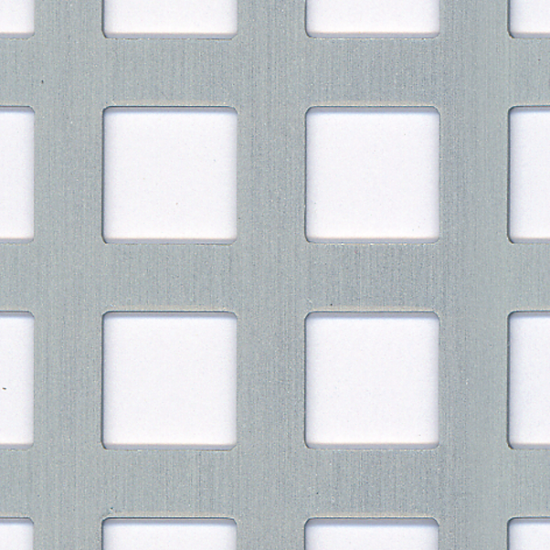 Chapa perforada: perforación de forma cuadrada